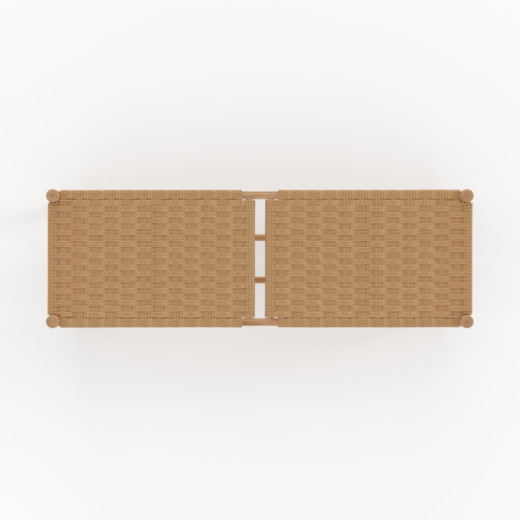 banc bois de chene massif avec tressage 2 places kepler