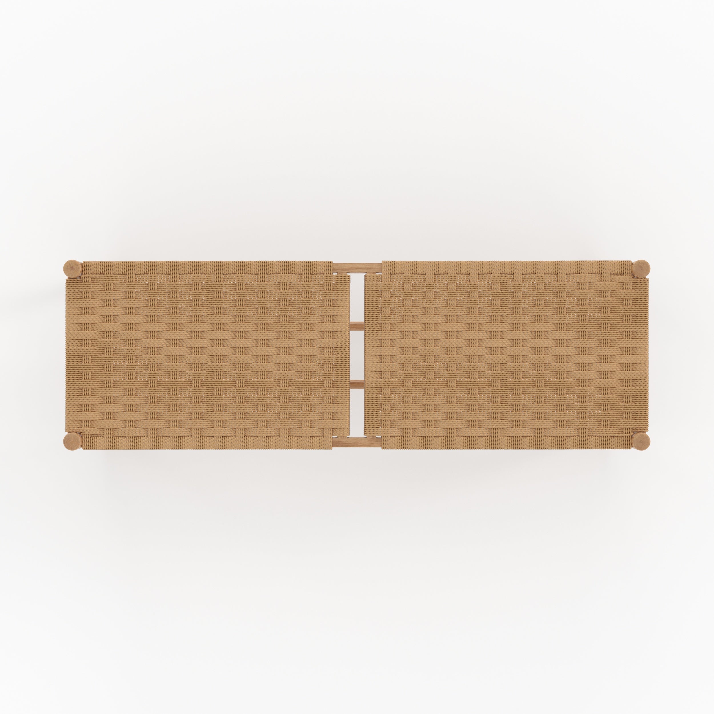 banc bois de chene massif avec tressage 2 places kepler