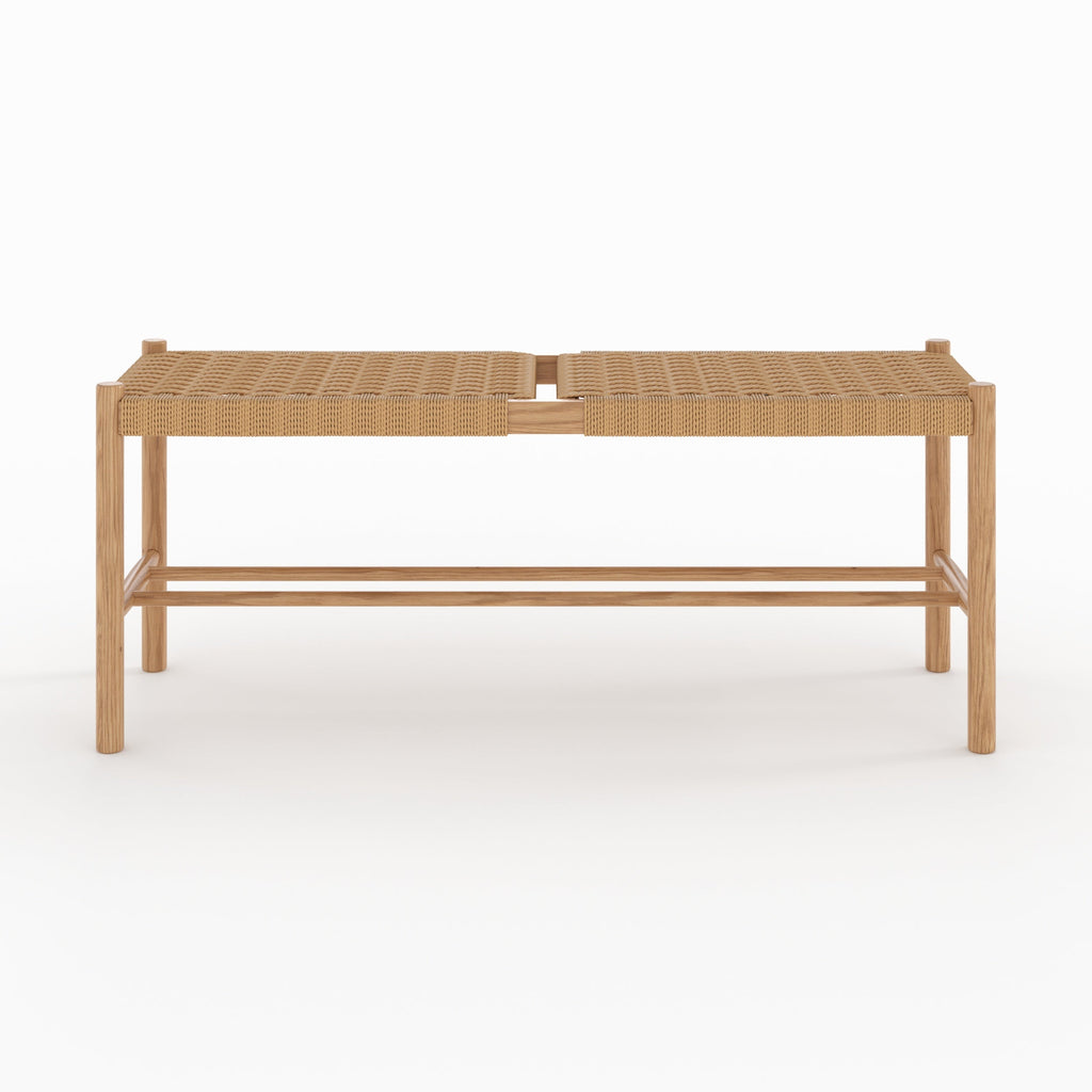 banc en bois de chene massif avec tressage 2 places kepler
