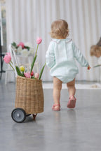 Barboteuse Castille Rayée - Bébé Fille - Ecru & Mint