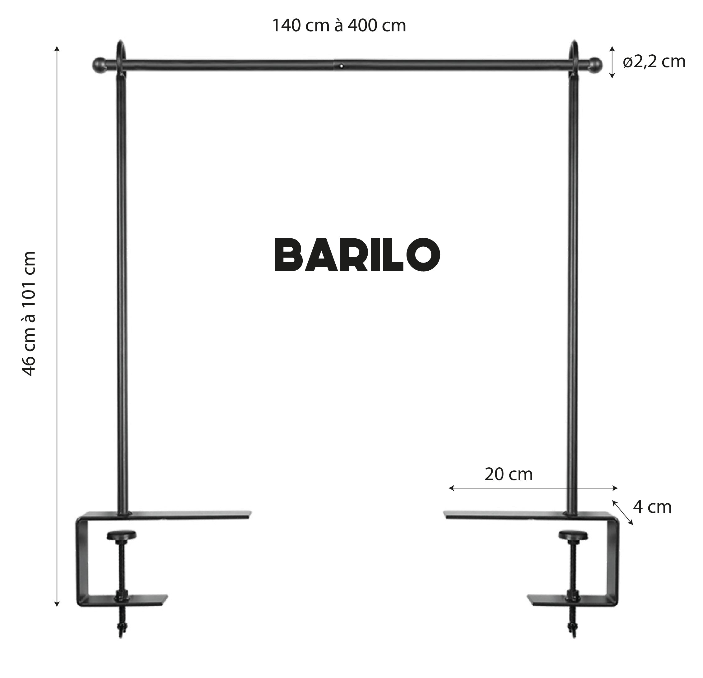Barilo - Support Lampe - Acier - Noir