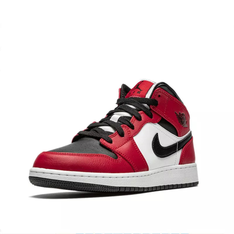 Baskets Nike Air Jordan 1 Mid Junior - Rouge - Femme