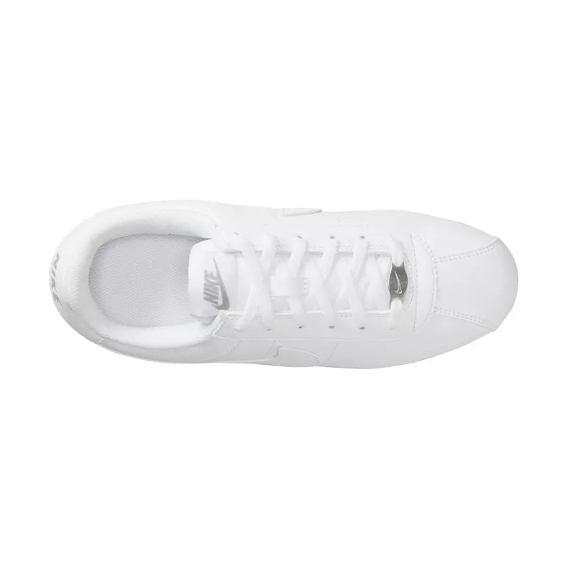 Baskets Nike Cortez Leather Gs - Blanc, Gris .