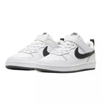 Baskets Nike Court Borough Low 2 Cadet - Blanc/Noir - Enfant