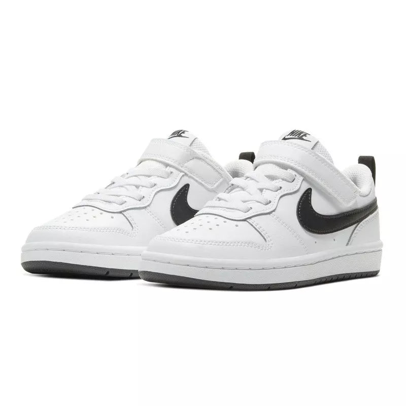 Baskets Nike Court Borough Low 2 Cadet - Blanc/Noir - Enfant