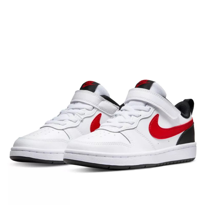 Baskets Court Borough Low 2 Ps - Blanc Et Rouge