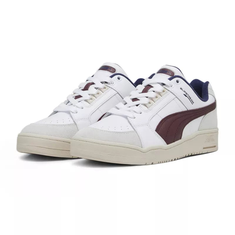 Basket Puma Slipstream Lo Retro - Blanc Et Rouge