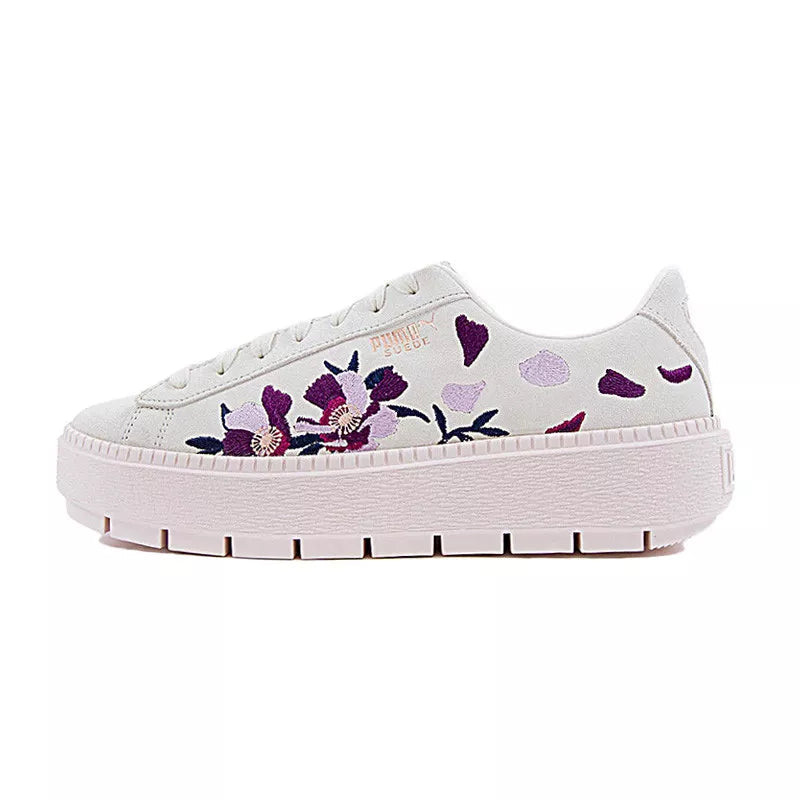 Basket Puma Suede Platform Trace Flowery - Blanc