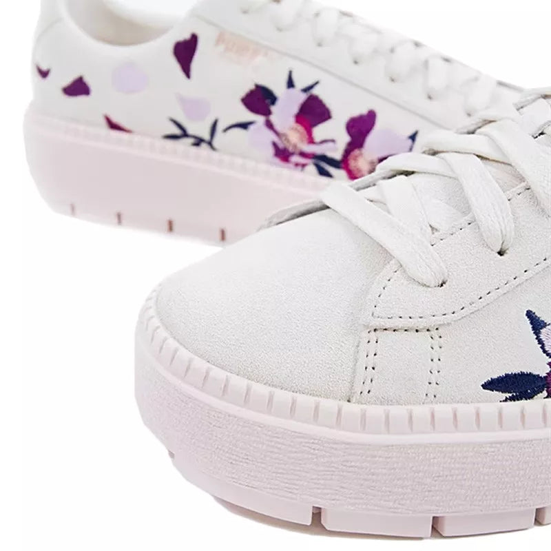 Basket Puma Suede Platform Trace Flowery - Blanc