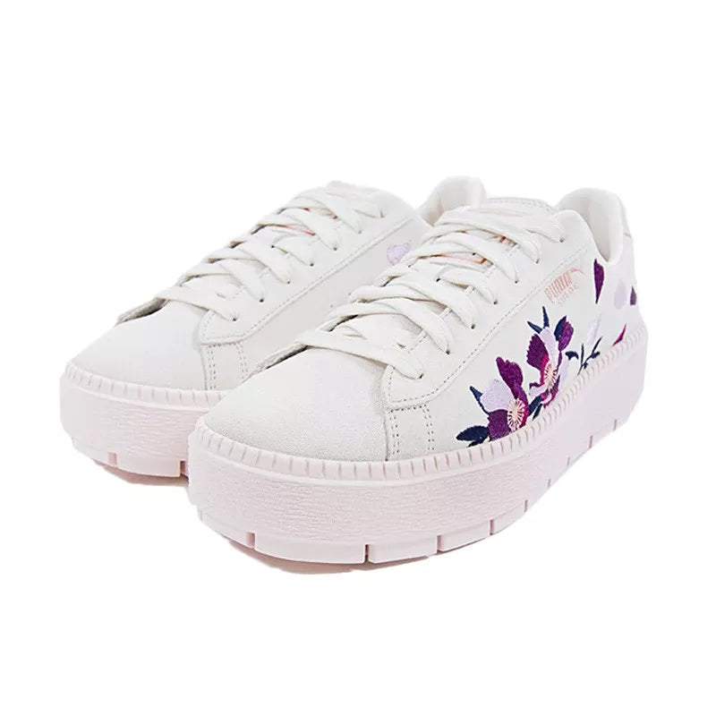 Basket Puma Suede Platform Trace Flowery - Blanc