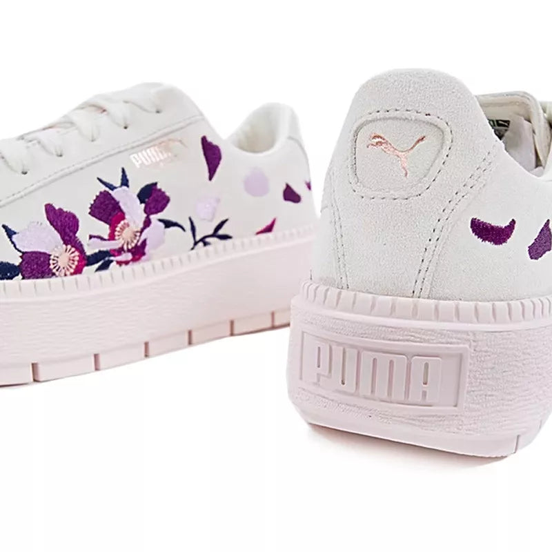 Basket Puma Suede Platform Trace Flowery - Blanc