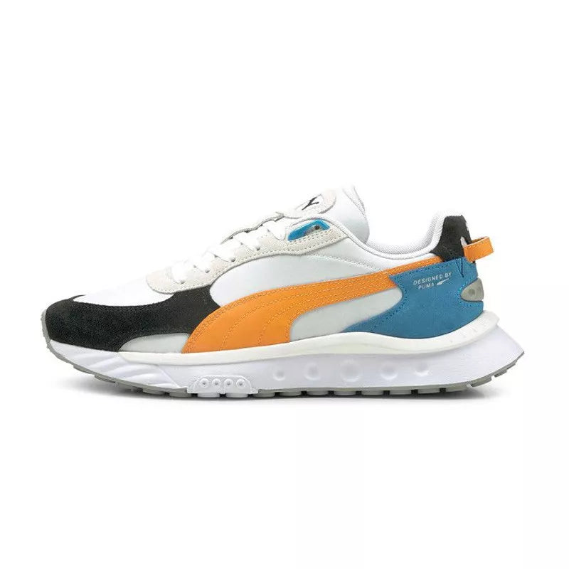 Basket Puma Wild Rider Rollin - Blanc, Bleu, Orange, Noir.