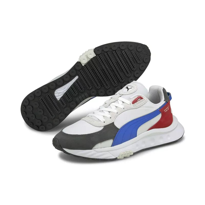 Basket Puma Wild Rider Rollin - Noir, Blanc, Rouge, Bleu.