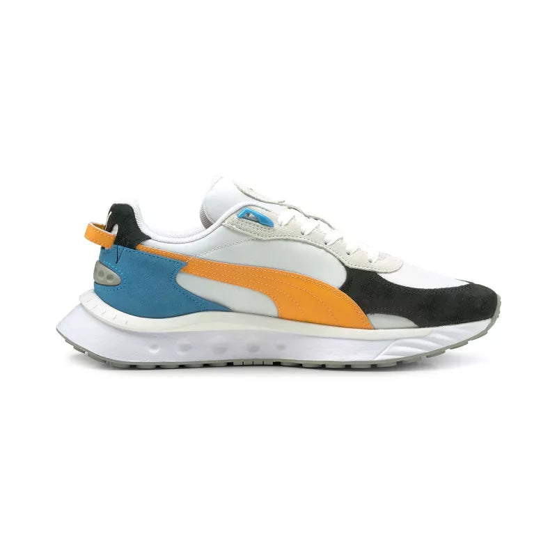 Basket Puma Wild Rider Rollin - Blanc, Bleu, Orange, Noir.