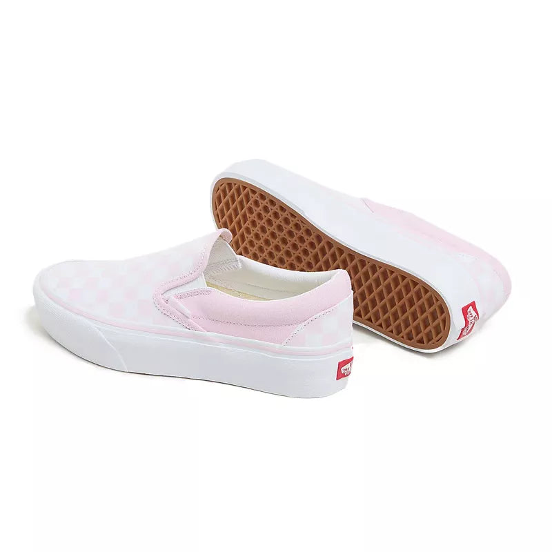 Baskets Classic Slip-On Platform - Blanc Et Rose - Femme