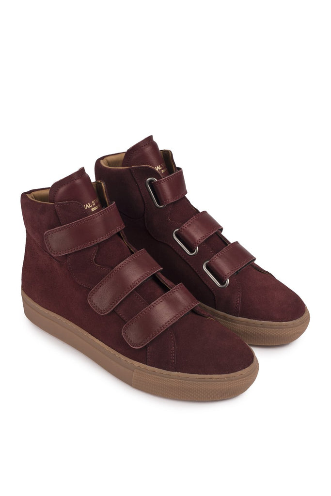 Baskets Magenta Veau Velours Bordeaux - Femme - Canal Saint Martin* - The Bradery