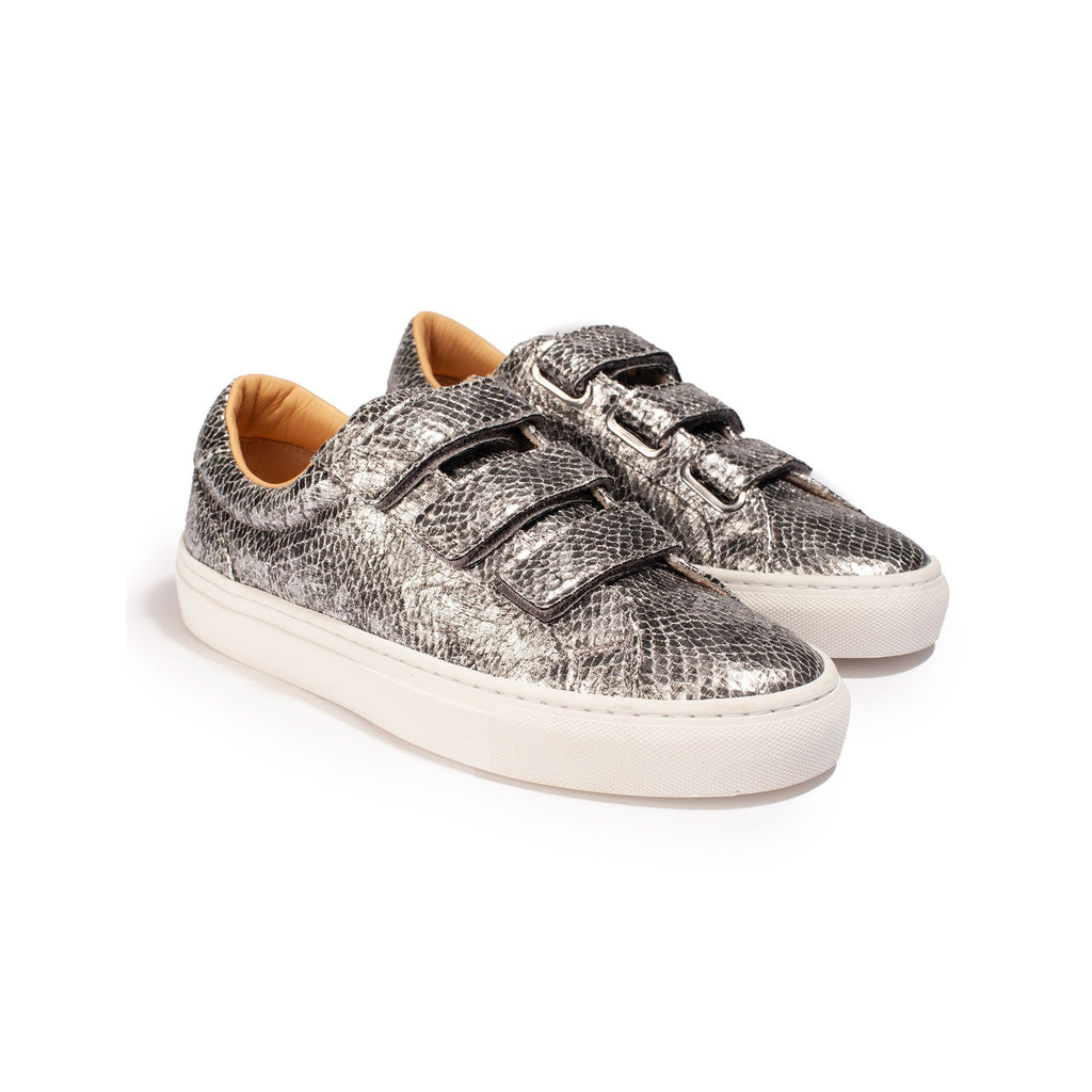 Baskets Malte Full Python - Argent - Femme - Canal Saint Martin - The Bradery