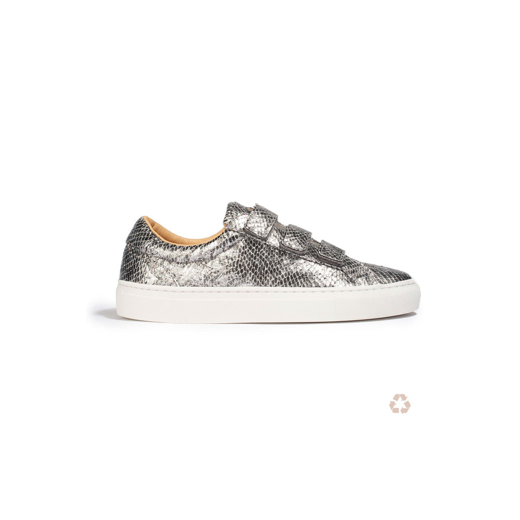 Baskets Malte Full Python - Argent - Femme - Canal Saint Martin - The Bradery