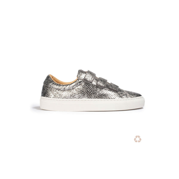 Baskets Malte Full Python - Argent - Femme - Canal Saint Martin - The Bradery