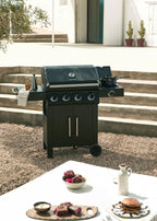 Bbq Gas Burner Pro - Barbecue À Gaz Avec Brûleur Latéral Et Table D'Appoint - 17KW - Noir