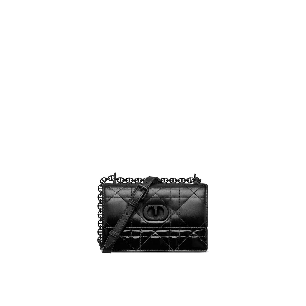 Dior - Sac Bandoulière Caro Patent And Matte - Femme - Black
