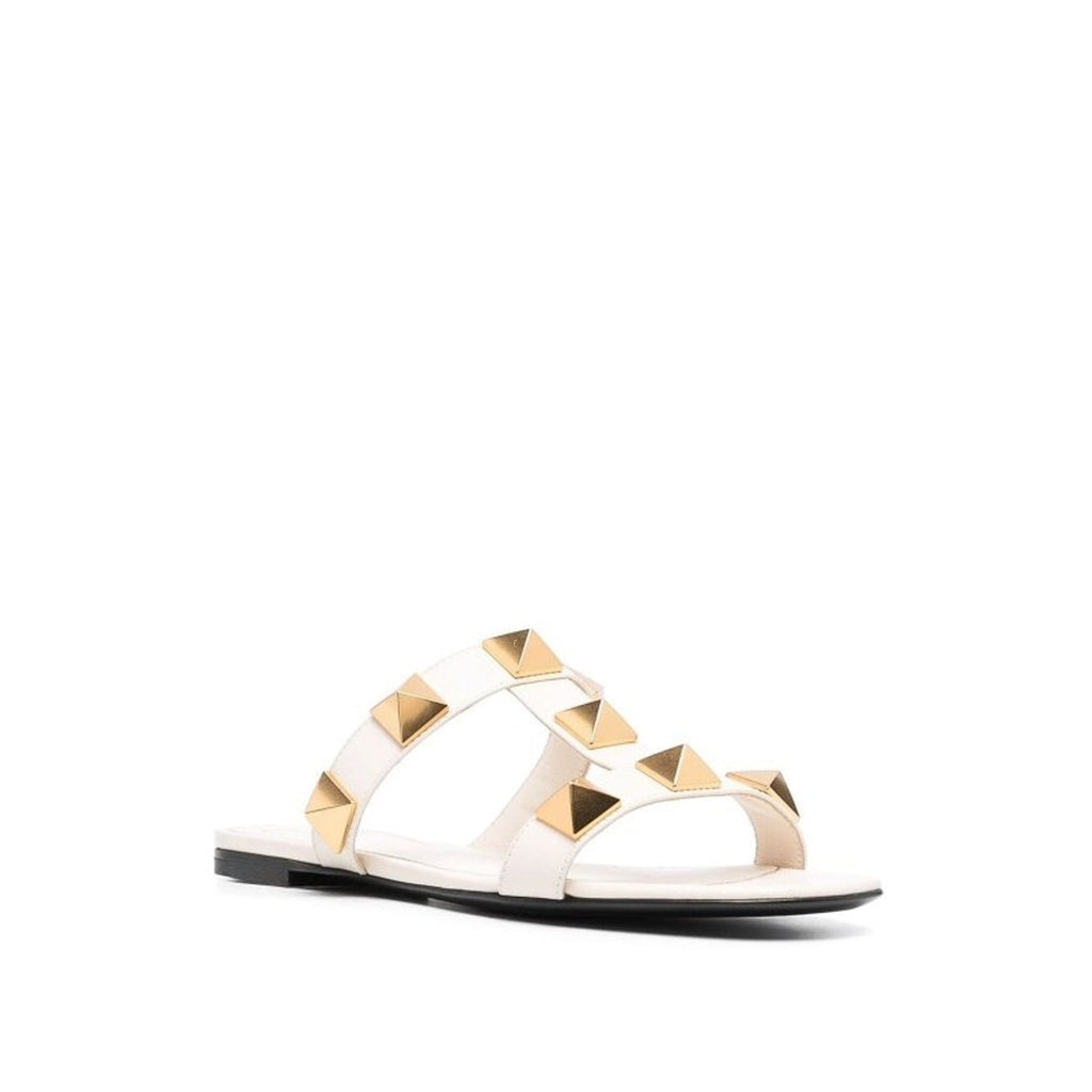 Sandales Valentino Garavani Roman Stud Leather - Cream - Femme