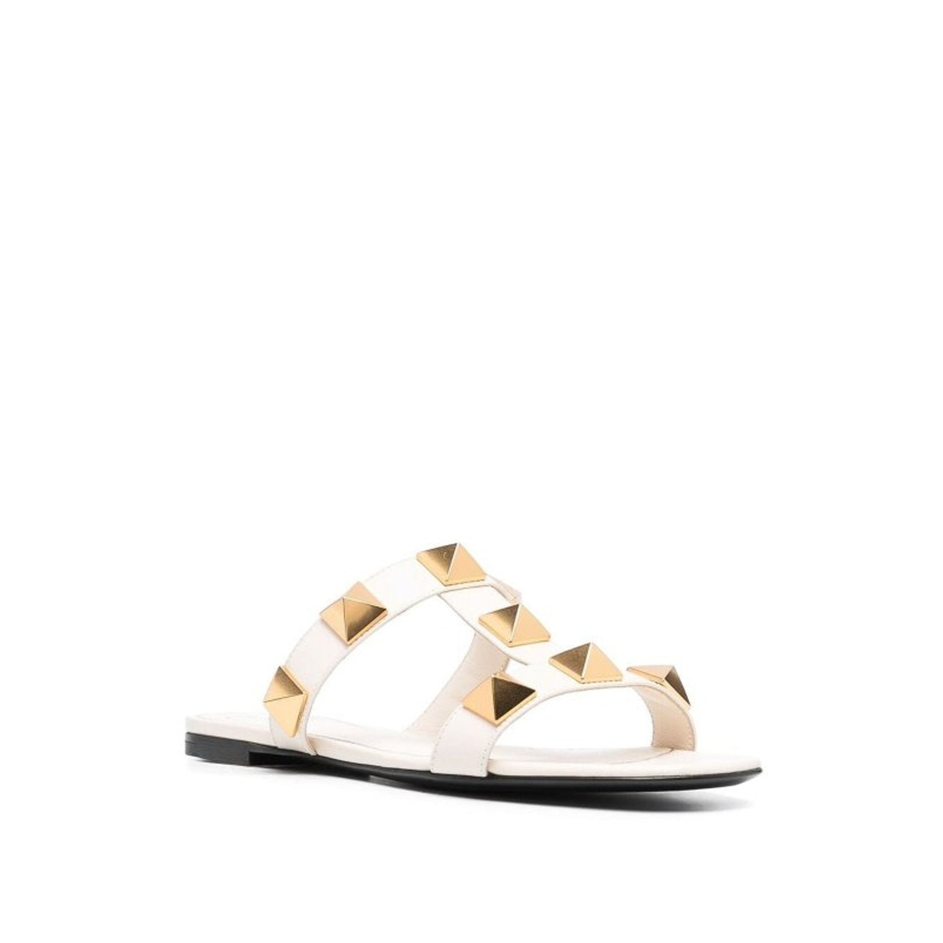 Sandales Valentino Garavani Roman Stud Leather - Cream - Femme