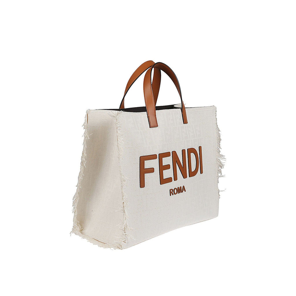 Fendi Ff Shopper Bag - Beige - Femme