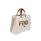 Fendi Ff Shopper Bag - Beige - Femme