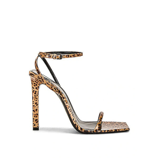 Saint Laurent Pam 110 Leopard Sandals - Brown - Femme