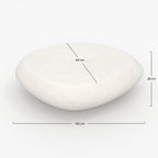 beton table basse maui 105cm blanc ovale