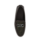 Mocassins Fendi Leather Monogram - Brown - Homme