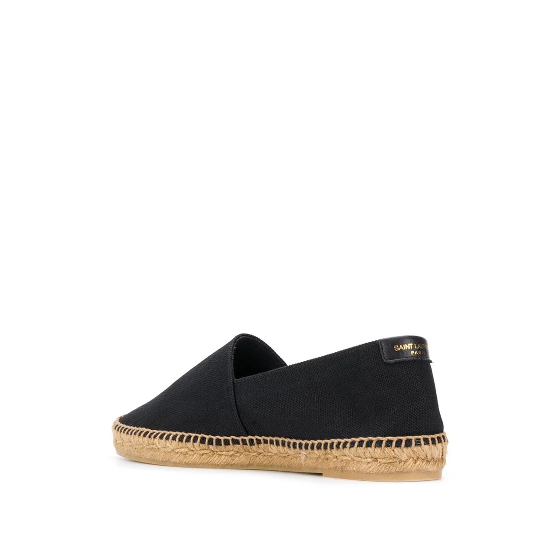 Espadrilles Saint Laurent Canvas Logo - Black - Homme