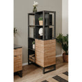 Bibliothèque 2 Portes Et Niches De Rangement H165cm - Sumatra - Gris Foncé