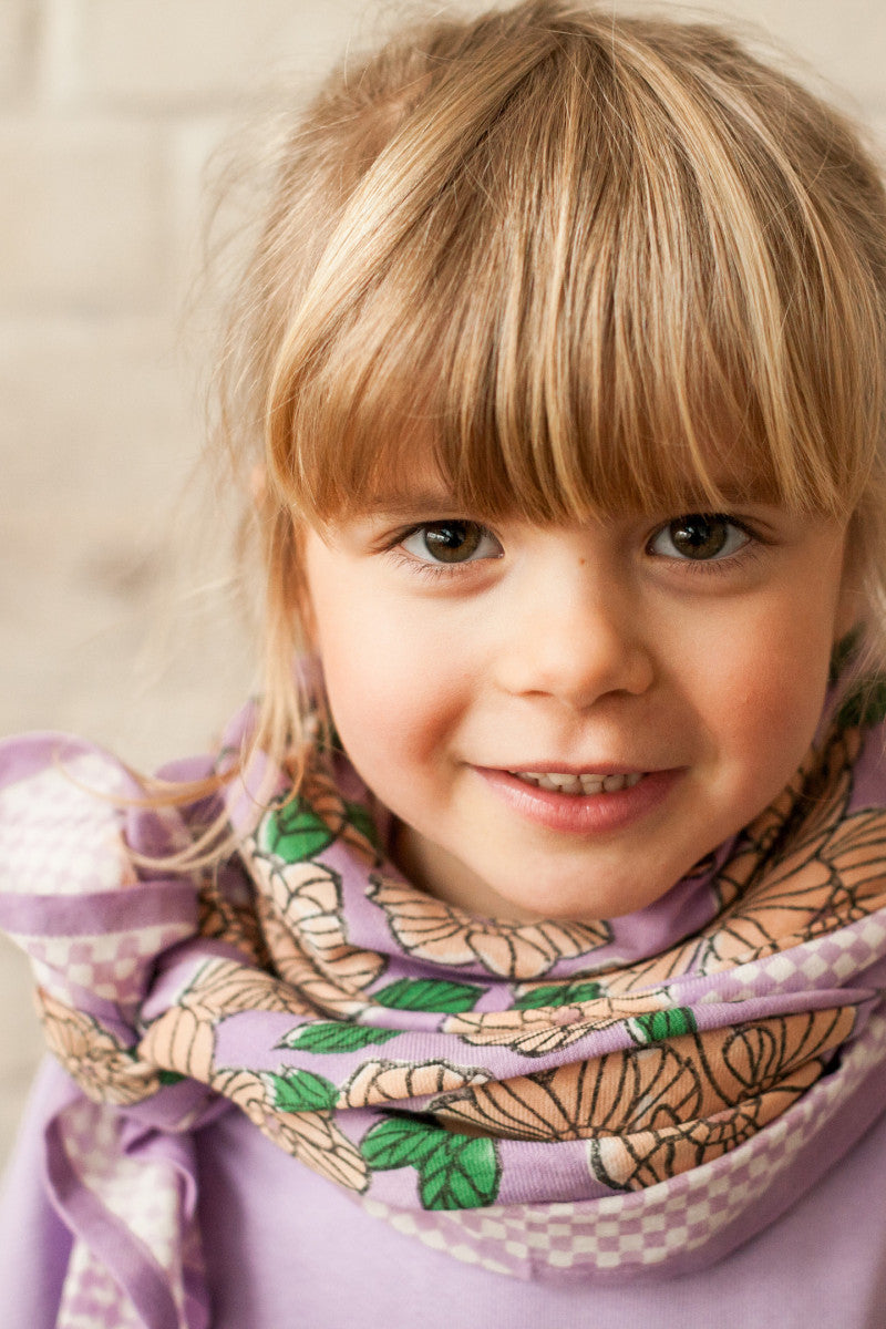 Big Foulard Latika "Bloom" - Lavande