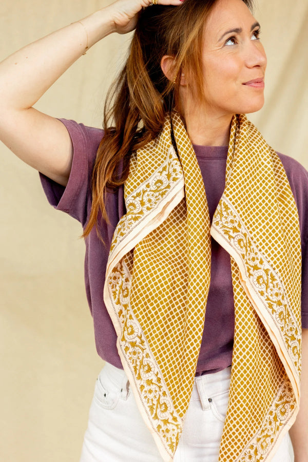 Big Foulard Latika "Mosaïc" - Tobacco