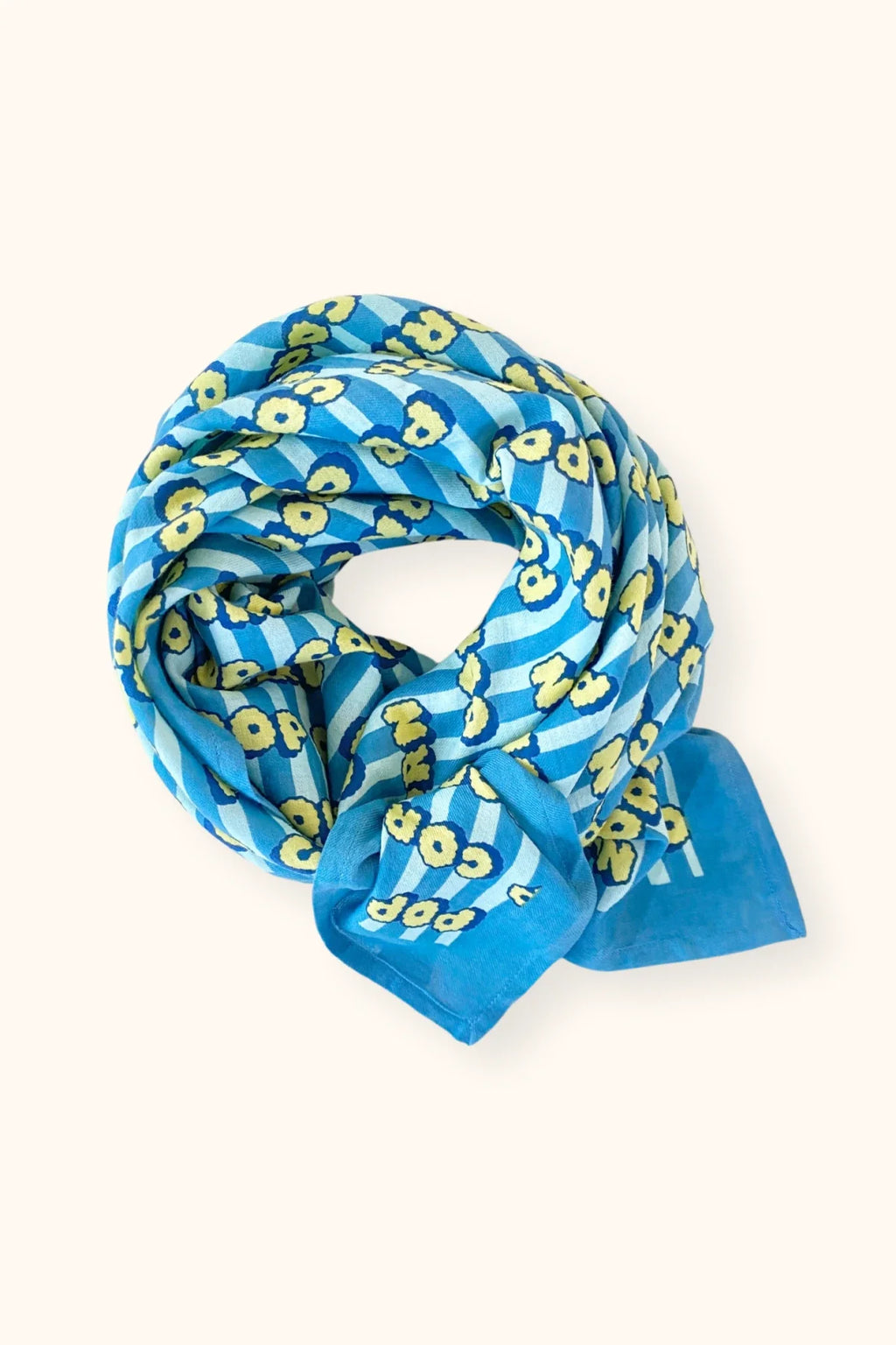 Big Foulard Latika "Pop Corn" - Océan