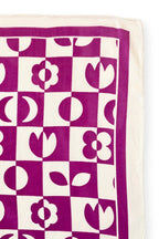 Big Foulard Palika "Damier" - Fuchsia