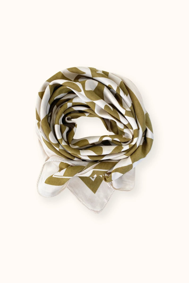 Big Foulard Palika "Damier" - Tobacco