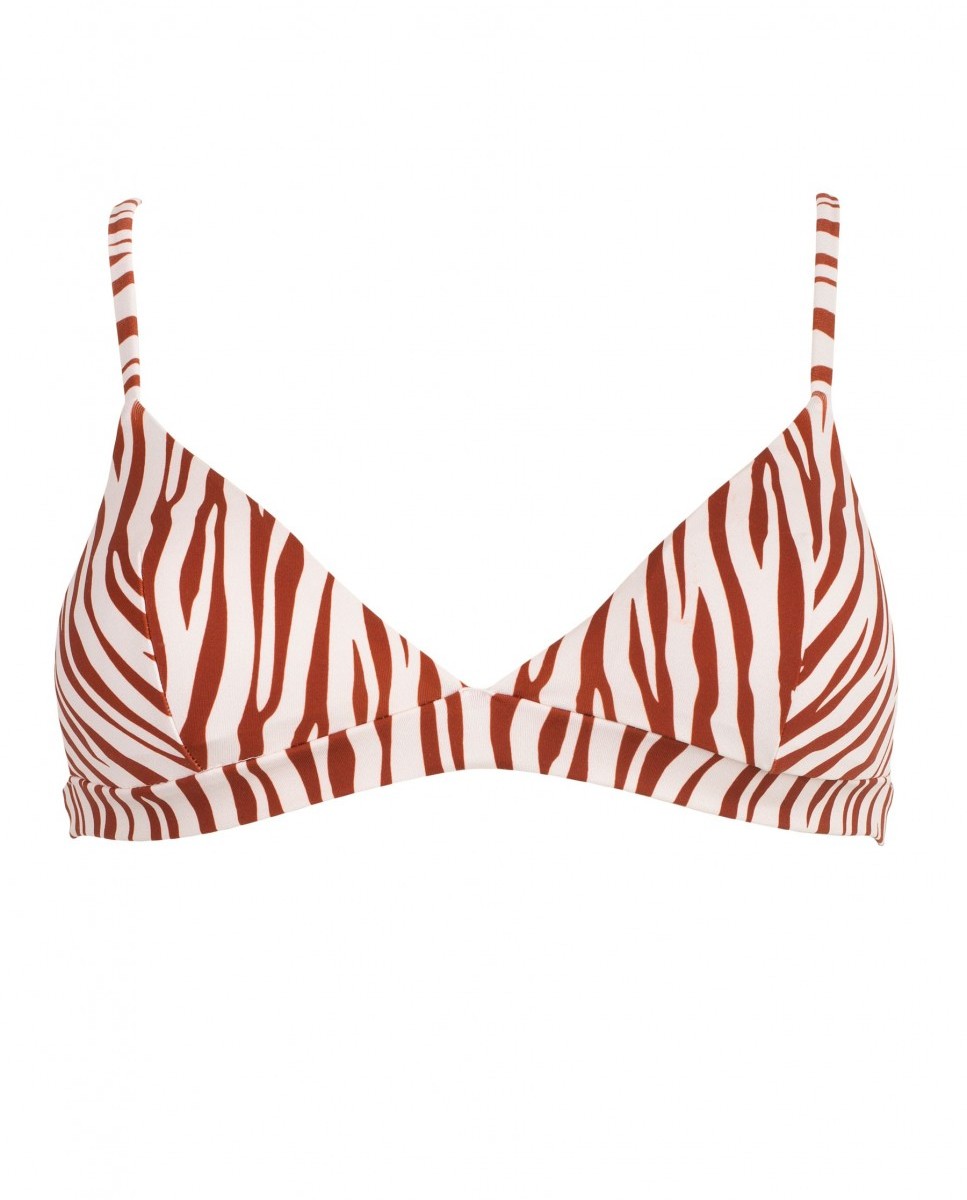 Haut De Bikini Sporty Zebra - Marron