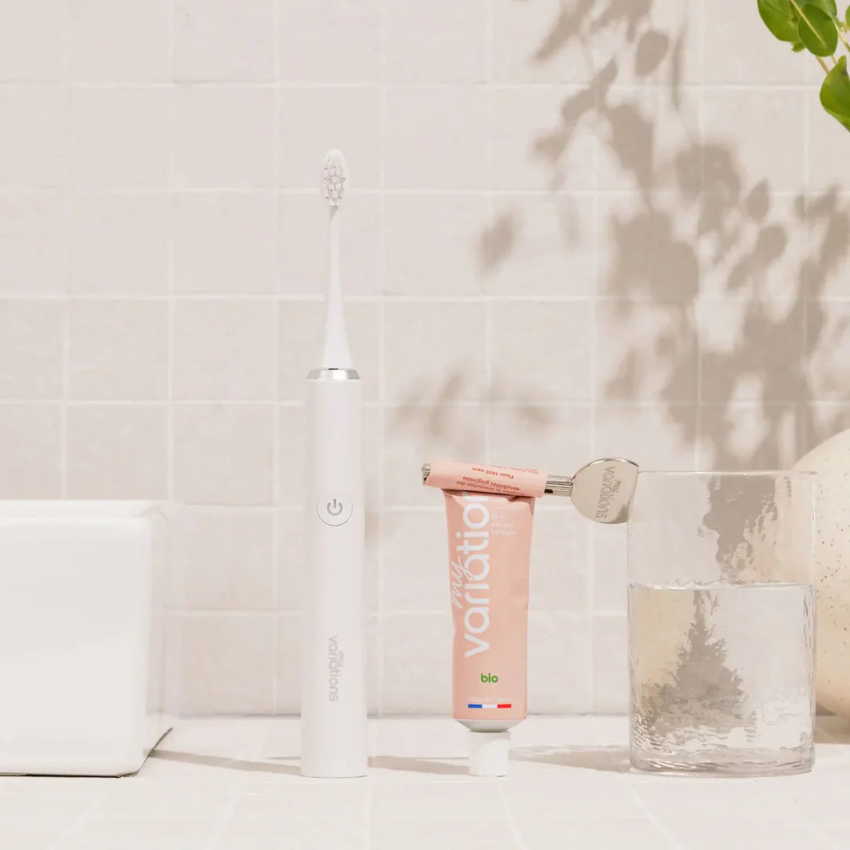 Brosse Blanche + Étui + Support