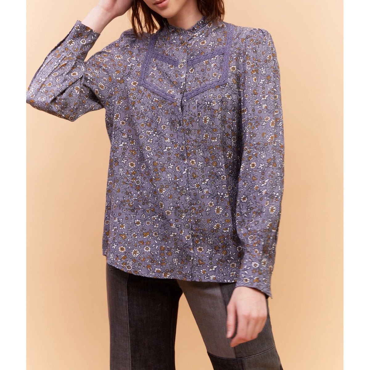 Blouse Claus - Bleu Grisé - Gerard Darel - The Bradery