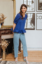 Blouse Lemuel Cobalt - Saaj Paris - The Bradery