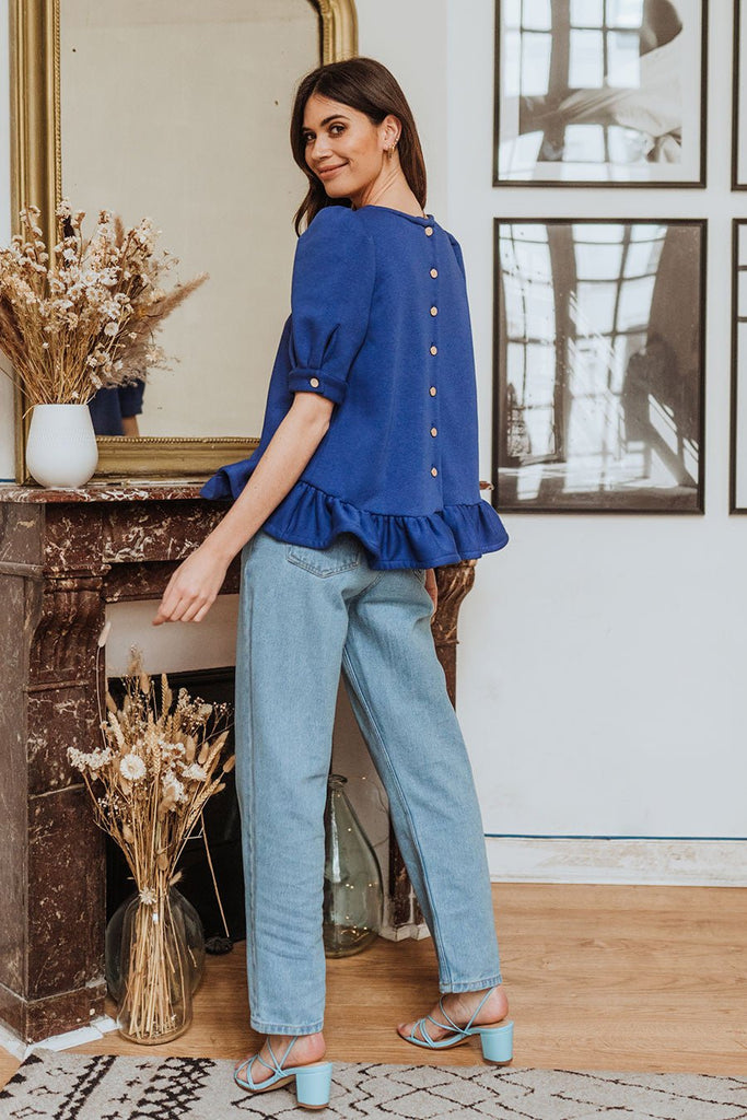 Blouse Lemuel Cobalt - Saaj Paris - The Bradery