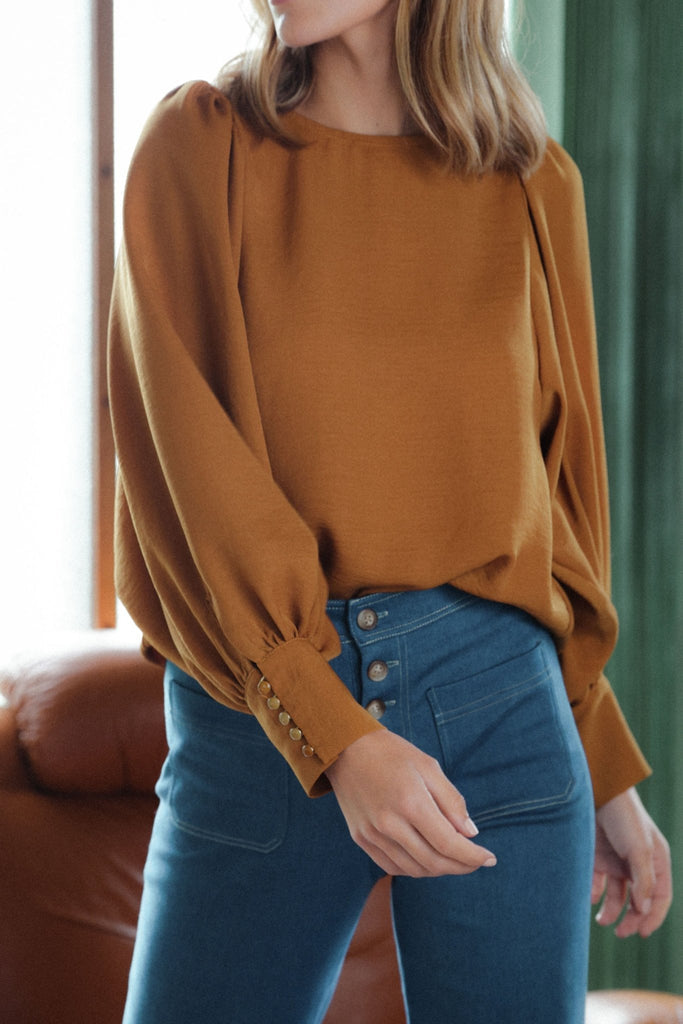 Blouse Nathalie - Ocre - Plume Paris - The Bradery