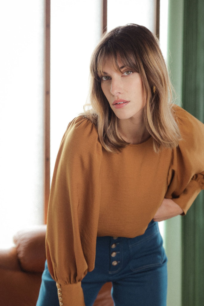 Blouse Nathalie - Ocre - Plume Paris - The Bradery