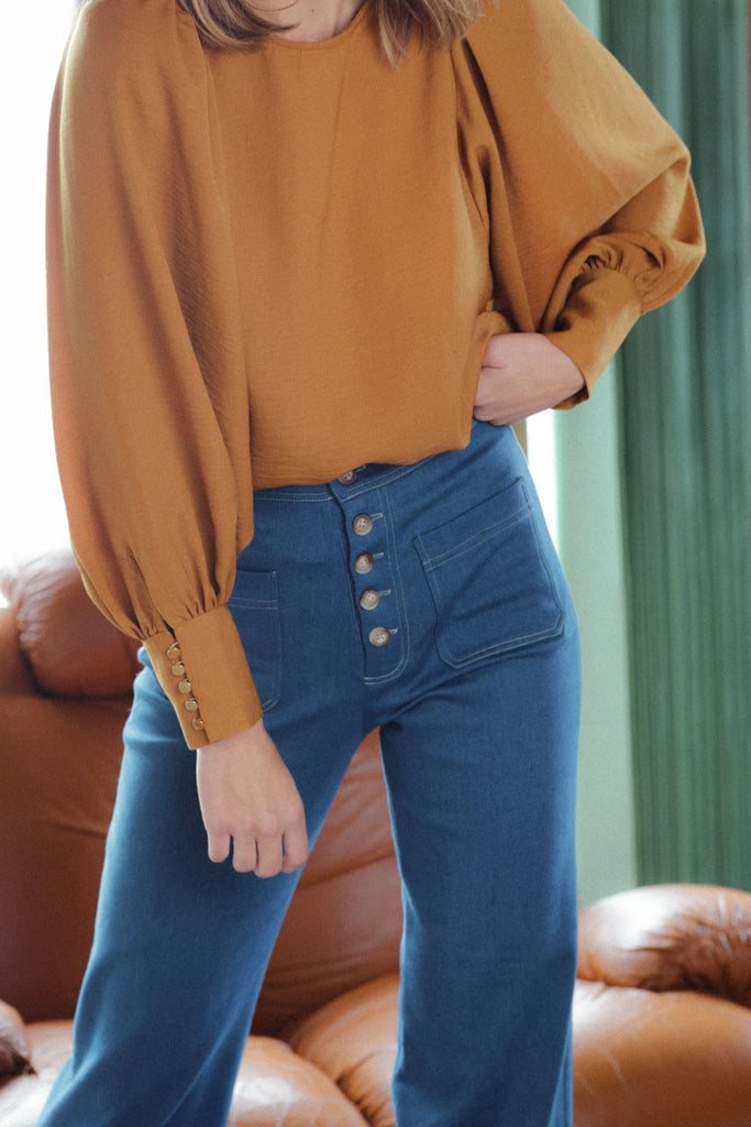Blouse Nathalie - Ocre - Plume Paris - The Bradery