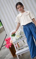 Blouse Paloma Écrue - Fille - Vieux Rose