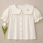 Blouse Paloma Écrue - Fille - Vieux Rose