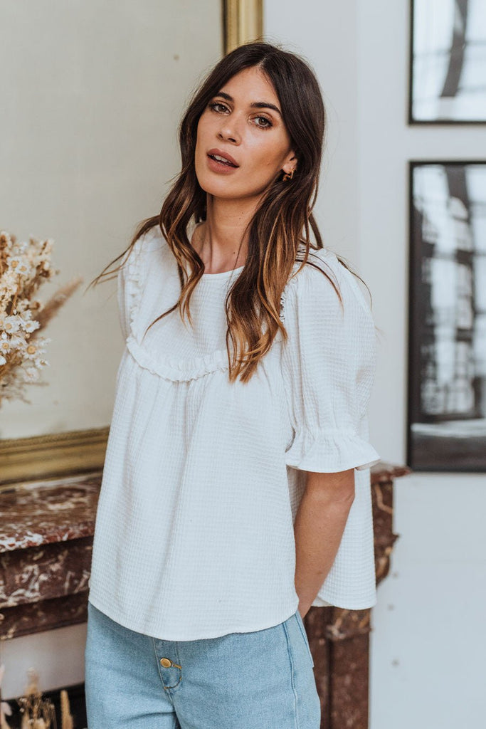 Blouse Sally Blanc - Saaj Paris - The Bradery